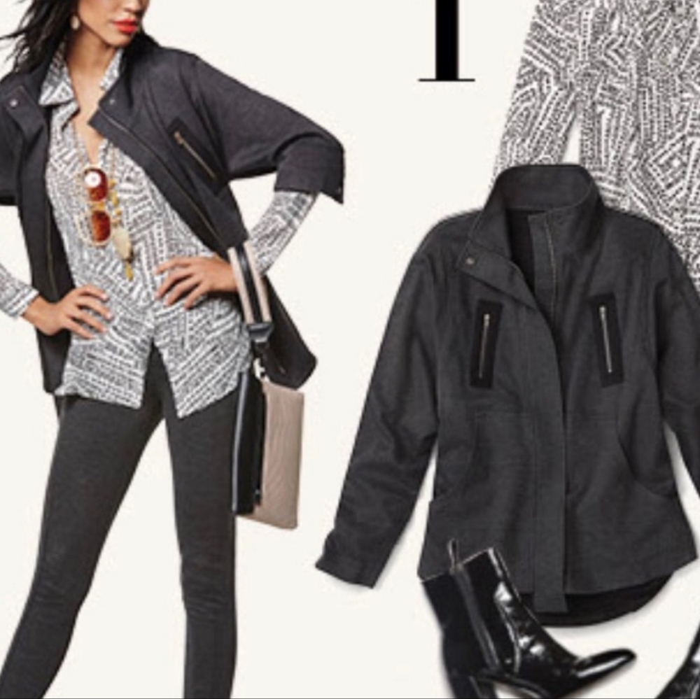 Cabi $178 Love Carol Collection Black Gray Mesh Jacket M - Picture 8 of 13